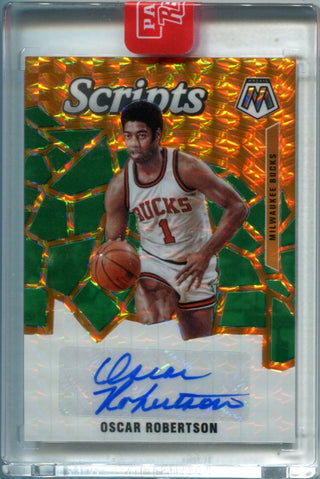 Oscar Robertson 2019-20 Orange Mosaic Scripts #SC0RB Autographed Card