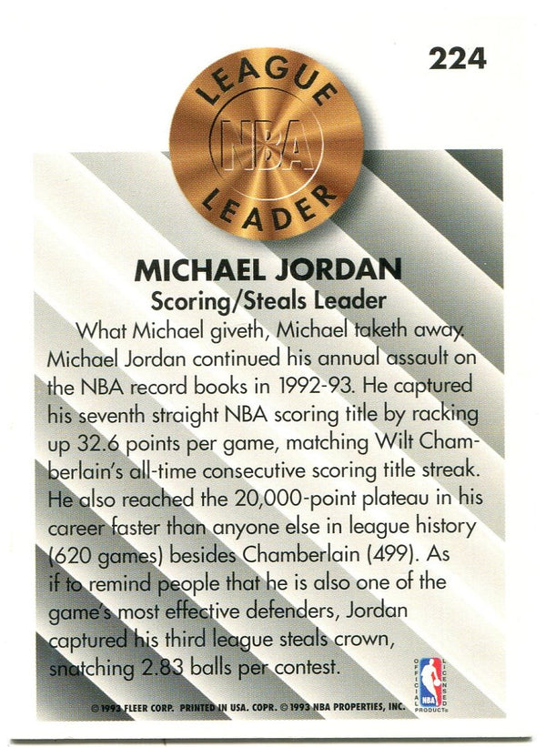 Michael Jordan Fleer 1993 League Leaders