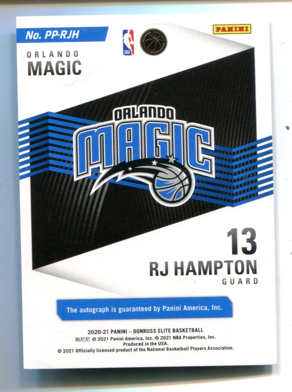 RJ Hampton 2021 Panini Donruss Elite Pen Pals Autographed Card /35