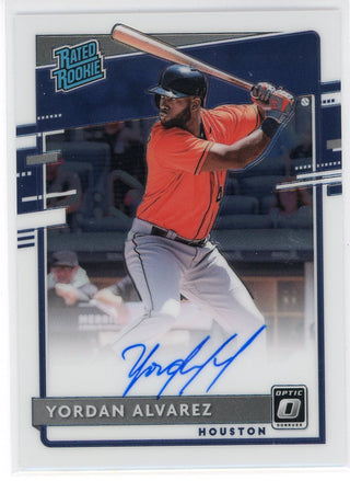 Yordan Alvarez Autographed 2020 Panini Donruss Optic Rated Rookie Card #RRS-YA