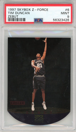 Tim Duncan 1997 Skybox Z-Force Zebut Card #6 (PSA)