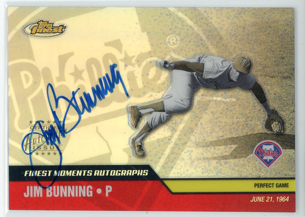 Jim Bunning  Autographed 2002 Topps Finest Moments Card #FMA-JB