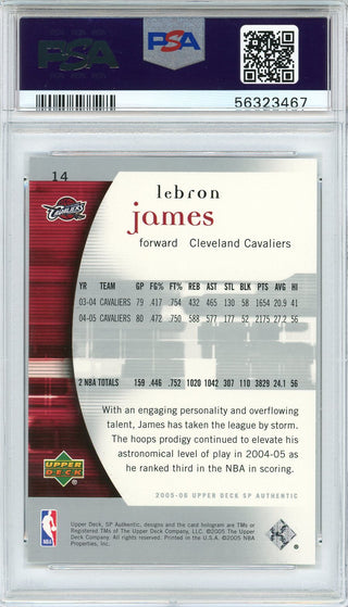 LeBron James 2005 Upper Deck Sp Card #14 (PSA)