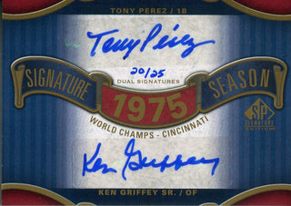 Tony Perez & Ken Griffey Sr. 2012 Upper Deck Dual Signatures 20/25