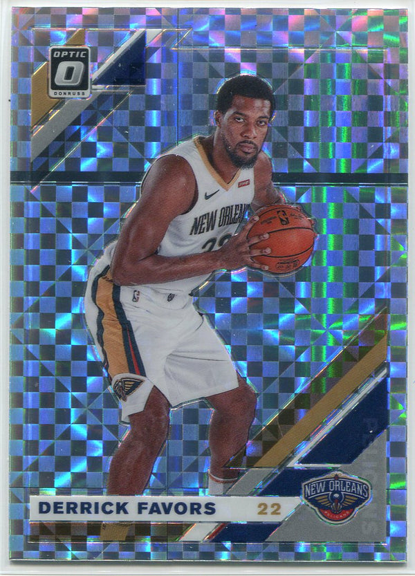 Derrick Favors 2019-20 Donruss Optic Silver Checkerboard Prizm Card