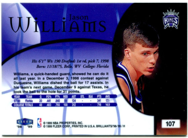 Jason Williams Fleer Brilliants Rookie Card