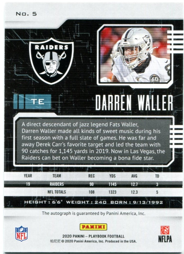 Darren Waller Panini Playbook Auto 2020