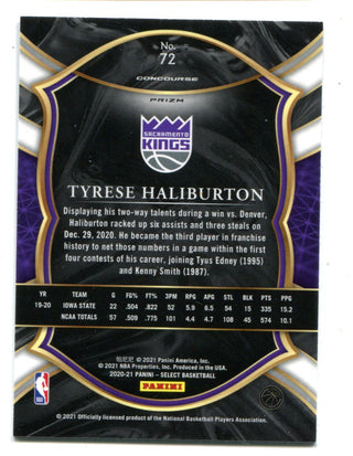 Tyrese Haliburton 2021 Panini Select Red/Purple/Orange Shimmer #72 RC