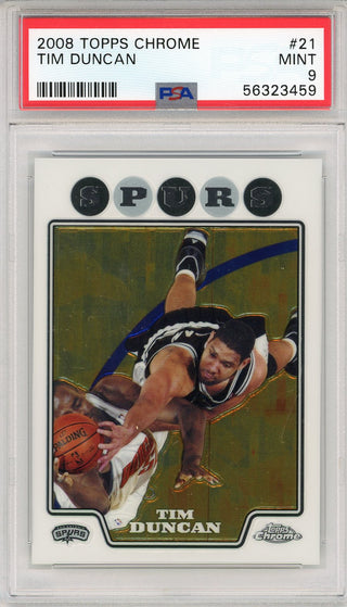 Tim Duncan 2008 Topps Chrome Card #21 (PSA)