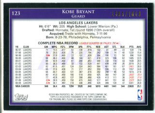 Kobe Bryant 2009 Topps Gold Card #1394/2009