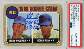 Nolan Ryan "324 Wins & 5,714 K's" Autographed 1968 Rookie Reprint Card (PSA Auto GM 10)