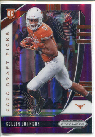 Collin Johnson 2020 Panini Prizm Draft Picks Purple Rookie Card