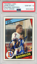 John Elway "HOF 04" Autographed 1984 Topps Card #63 (PSA Auto 10)