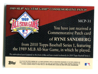 Ryne Sandberg 2010 Topps Commemorative All-Star Game Patch #MCP31 Card