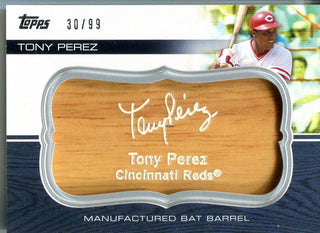 Tony Perez 2010 Topps Manufactured Bat Barrel Unsigned Card #30/99