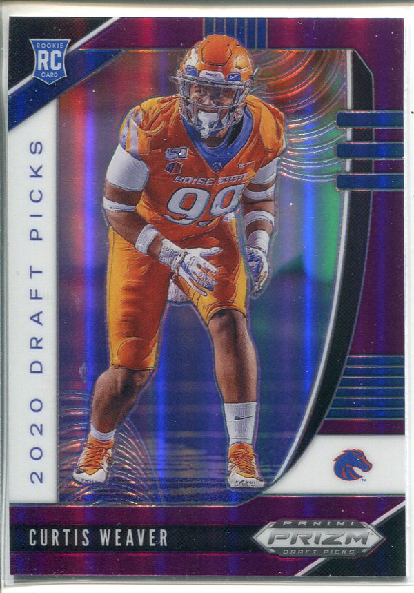 Curtis Weaver 2020 Panini Prizm Draft Picks Purple Rookie Card