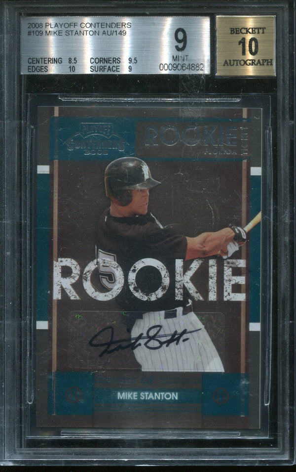 Mike Stanton Beckett Graded 9 Mint Autograph Card