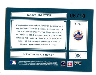 Gary Carter 2004 Donruss Tools Of The Trade #TT51 Autographed Card /10