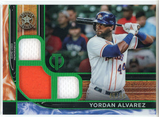 Yordan Alvarez 2022 Topps Tribute Triple Relic Card #TTR-YA