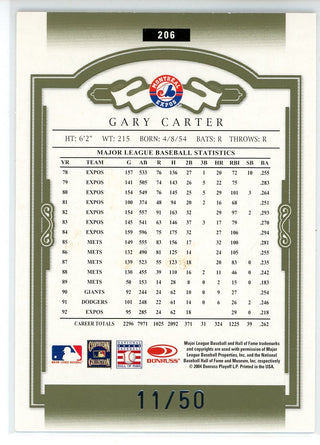 Gary Carter Autographed 2004 Donruss Classics Significant Signatures Card #206