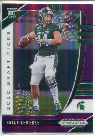 Brian Lewerke 2020 Panini Prizm Draft Picks Purple Rookie Card