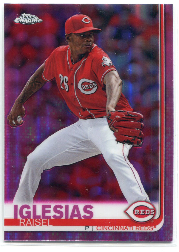 Raisel Iglesias 2019 Topps Chrome Pink Refractor Card