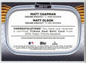 Matt Chapman & Matt Olson 2022 Topps Tribute Dual Relic Card #DR2-CO