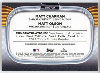 Matt Chapman & Matt Olson 2022 Topps Tribute Dual Relic Card #DR2-CO