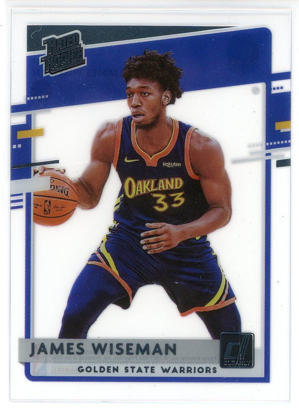 James Wiseman 2020-21 Panini Clearly Donruss Rated Rookie Card #61