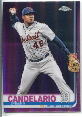 Jeimer Candelario 2019 Topps Chrome Pink Refractor Card