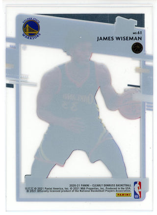 James Wiseman 2020-21 Panini Clearly Donruss Rated Rookie Card #61