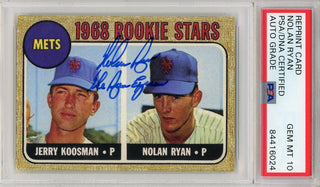 Nolan Ryan "The Ryan Express" Autographed 1968 Rookie Reprint Card (PSA Auto Gem Mint 10)