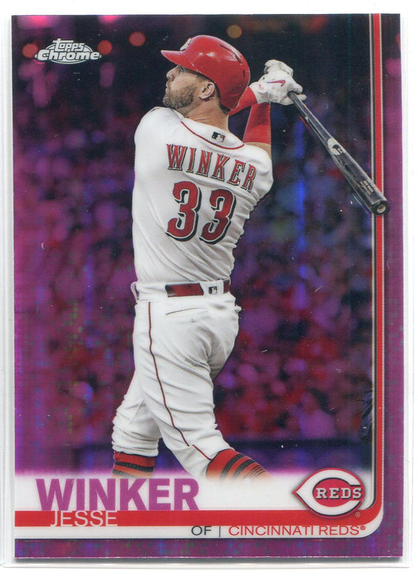 Jesse Winker 2019 Topps Chrome Pink Refractor Card