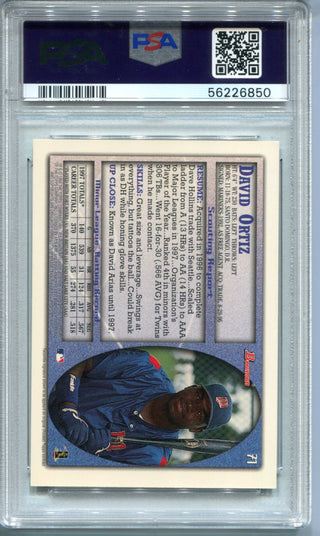 David Ortiz 1998 Bowman #71 PSA Mint 8 RC