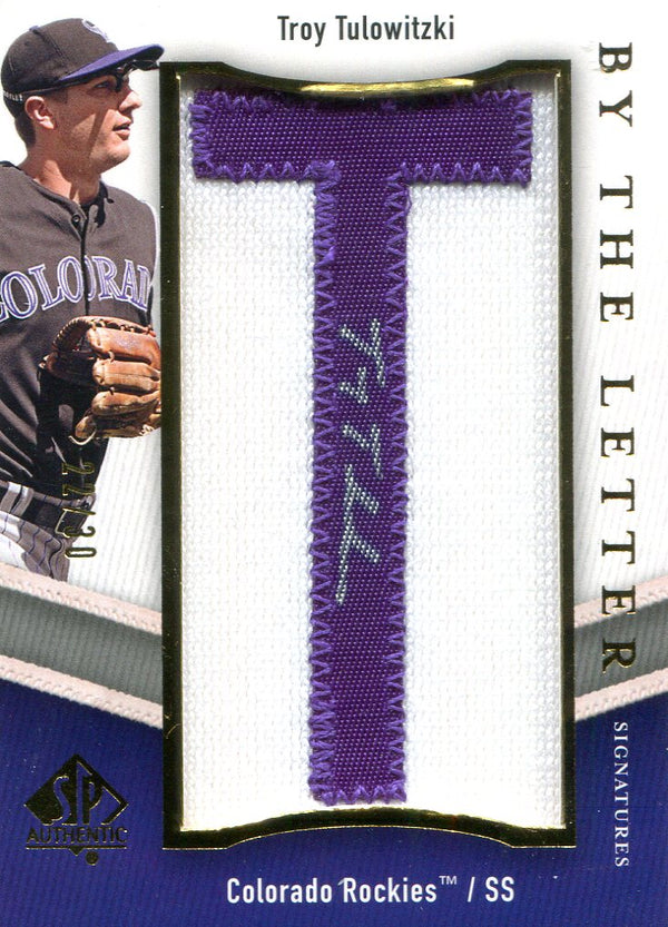 Troy Tulowitzki Autographed Jersey Upper Deck Card