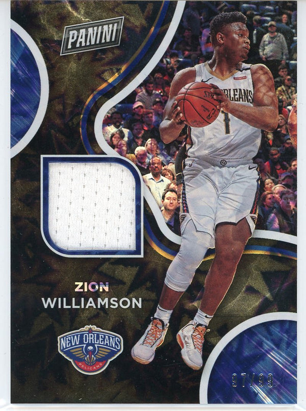 Zion Williamson 2020-21 Panini Player of the Day Rookie Patch Card #ZW