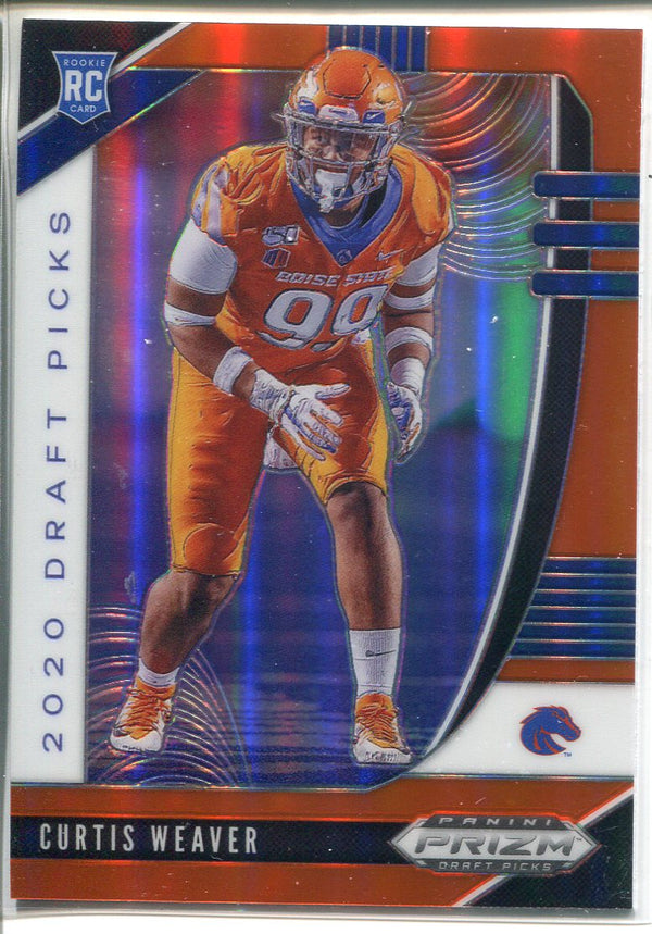 Curtis Weaver 2020 Panini Prizm Draft Picks Orange Rookie Card