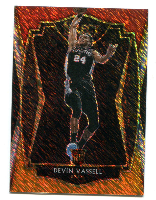 Devin Vassell 2021 Panini Select Red/White/Orange Shimmer #179 Premiere RC