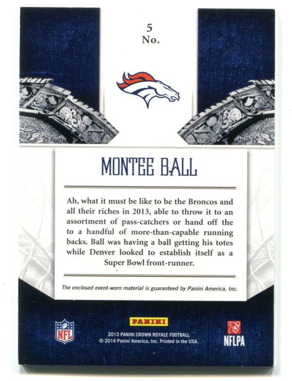 Montee Ball 2013 Panini Crown Royale #5 Jersey Card /299