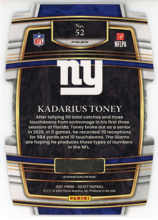 Kadarius Toney 2021 Panini Select Concourse Prizm Diecut Rookie Card #52