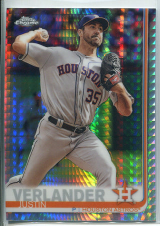 Justin Verlander 2019 Topps Chrome Prism Refractor Card