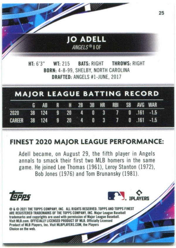 Jo Adell Topps Finest Rookie 2021 069/150