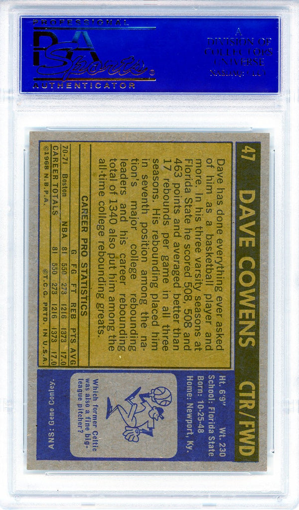 Dave Cowens 1971 Topps Card #47 (PSA NM-MT 8)