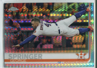 George Springer 2019 Topps Chrome Prism Refractor Card