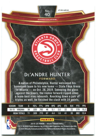 De'Andre Hunter Panini Select Rookie 2020