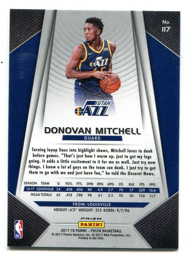 Donovan Mitchell 2017-18 Panini Red Wave Prizm #117 Card