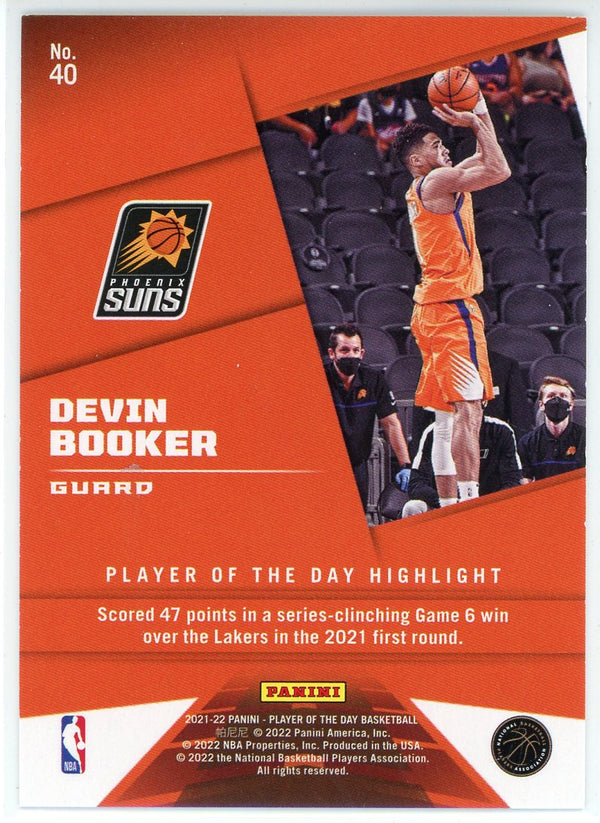 Devin Booker 2021-22 Panini Player of the Day Foil Card #40