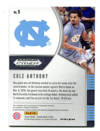 Cole Anthony 2021 Panini Prizm Draft Picks Red/White/Blue #9 RC