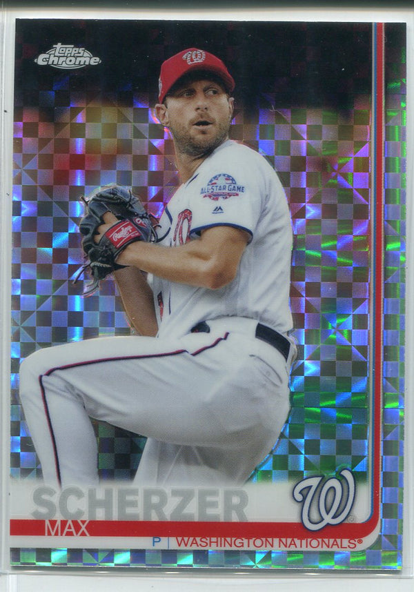 Max Scherzer 2019 Topps Chrome X-Fractors Refractor Card