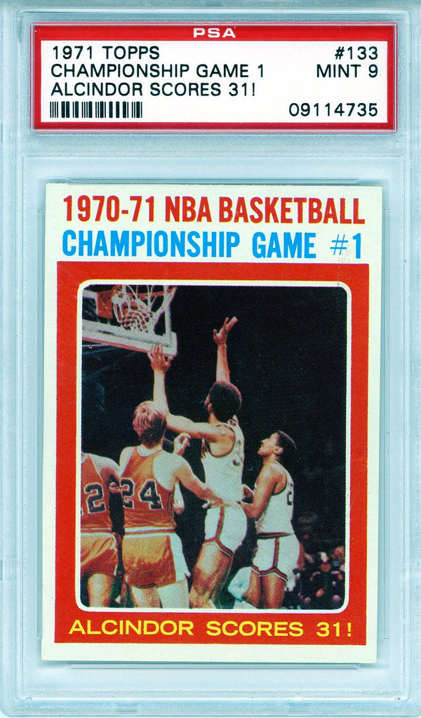 Lew Alcindor Scores 31! 1971 Topps Card #133 (PSA Mint 9)